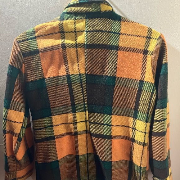 Vintage 1970s Wool Fall Plaid Shacket - Picture 3 of 12